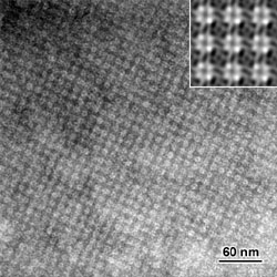 © FZD: Transmissionselektronenmikroskopisches Bild der verwendeten bakteriellen Hüllschicht, dem so genannten S-Layer