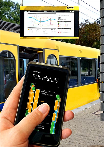 Fahrgäste werden nahtlos mit den notwendigen Informationen über ihre Mobilgeräte versorgt.