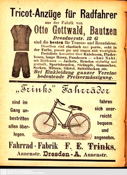 © SLUB; aus dem Tourenbuch des Gau 21 "Sachsen", 1893