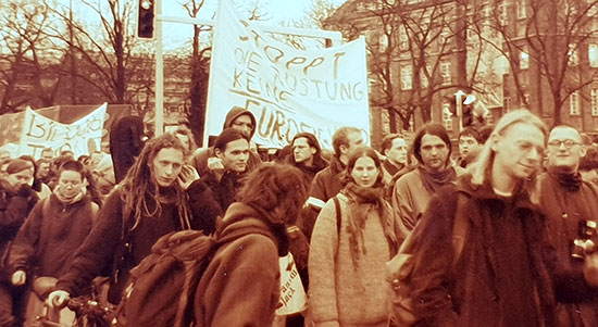 © Katja Kipping; Studierendenproteste für bessere Studienbedingungen Ende der 1990er-Jahre an der TU Dresden.